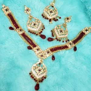 Indian Short mala(necklace) set in gold plated.